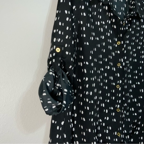 Sofia Vergara dotted button up blouse with gold buttons sz small like new - Picture 4 of 7